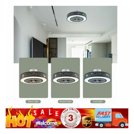 

wangc123 Creative LED Round Chandelier 2in1 Ceiling Fan w/ Light Control 48W