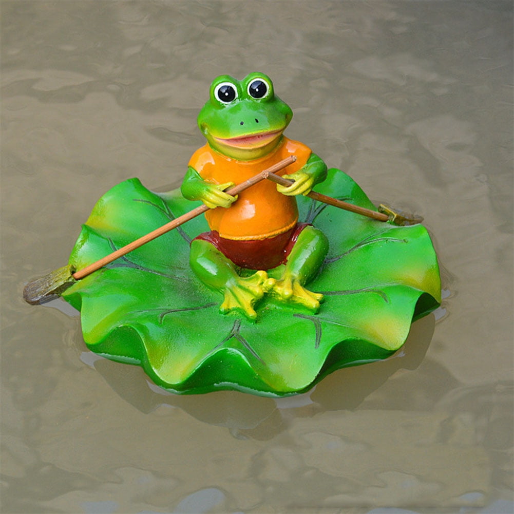 Resin Floating Frogs Statue Cute Frog Sculpture Outdoor Garden Pond Decorations