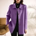 thumbnail image 4 of YueHuiYing Womens Pea Coats Classic Notch Lapel Single Breasted Oversized Fall Winter Jackets Outerwear, 4 of 7