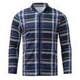 thumbnail image 6 of Yuncity Mens 2 Piece Tracksuit Outfits Slim Fit Sweatshirts Casual Plaid Zipper Pocket Coat Drawstring Pocket Pants Set Fall Long Sleeve Hoodies Sets Size M Dark Blue, 6 of 7