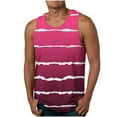 thumbnail image 1 of IROINID Débardeurs pour Hommes, Mode Décontractée Dégradé Rayé Imprimé Chandail Col Rond Débardeurs de Sport, 1 of 4