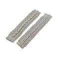thumbnail image 3 of Winter Women Arm Warmers Long Fingerless Gloves for Women Mittens Knit Wrist Warmers with Thumb Hole Warm Sleeves Light Gray One Size, 3 of 3