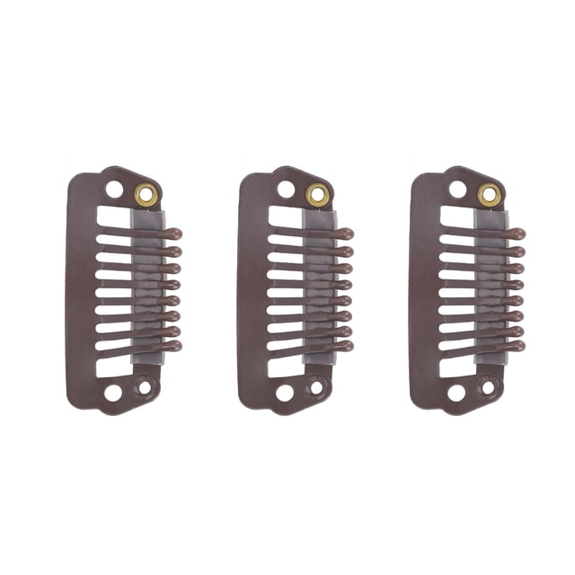 Snap Clips , Different Use Portable Snap Comb Clips For Home For Female Dark Brown