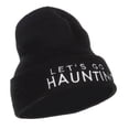 thumbnail image 4 of Let's Go Haunting Embroidered Long Beanie - Black OSFM, 4 of 5