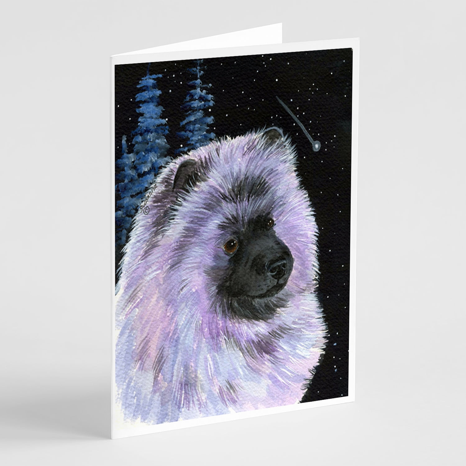 6 Keeshond Puppy Portrait Blank Art Note Greeting Cards 