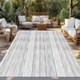 thumbnail image 2 of Gray Wood Outdoor Rug for Patio/Deck/Porch, Non-Slip Large Area Rug 4 x 6 Ft, Modern Art Retro Grey Wooden Textures Indoor Outdoor Rugs Washable Area Rugs, Reversible Camping Rug Carpet Runner, 2 of 8