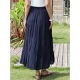 thumbnail image 3 of DARING DIVA Women's Summer Maxi Skirts Flowy Ruffle A-Line Skirt X-Small Dark Blue, 3 of 6
