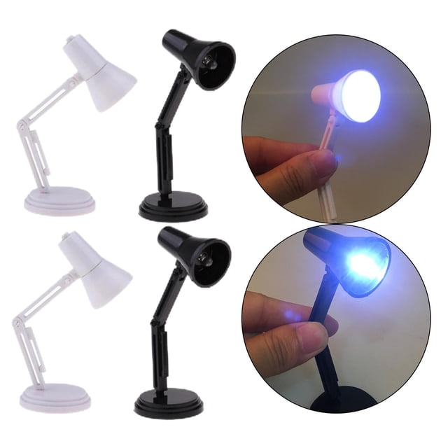 Lámpara de escritorio de muñecas 1:6 de 4 pieza minilámpara de LED de lectura para muñecas pulgada figuras de acción Macarena Lámpara miniatura de casa de muñecas