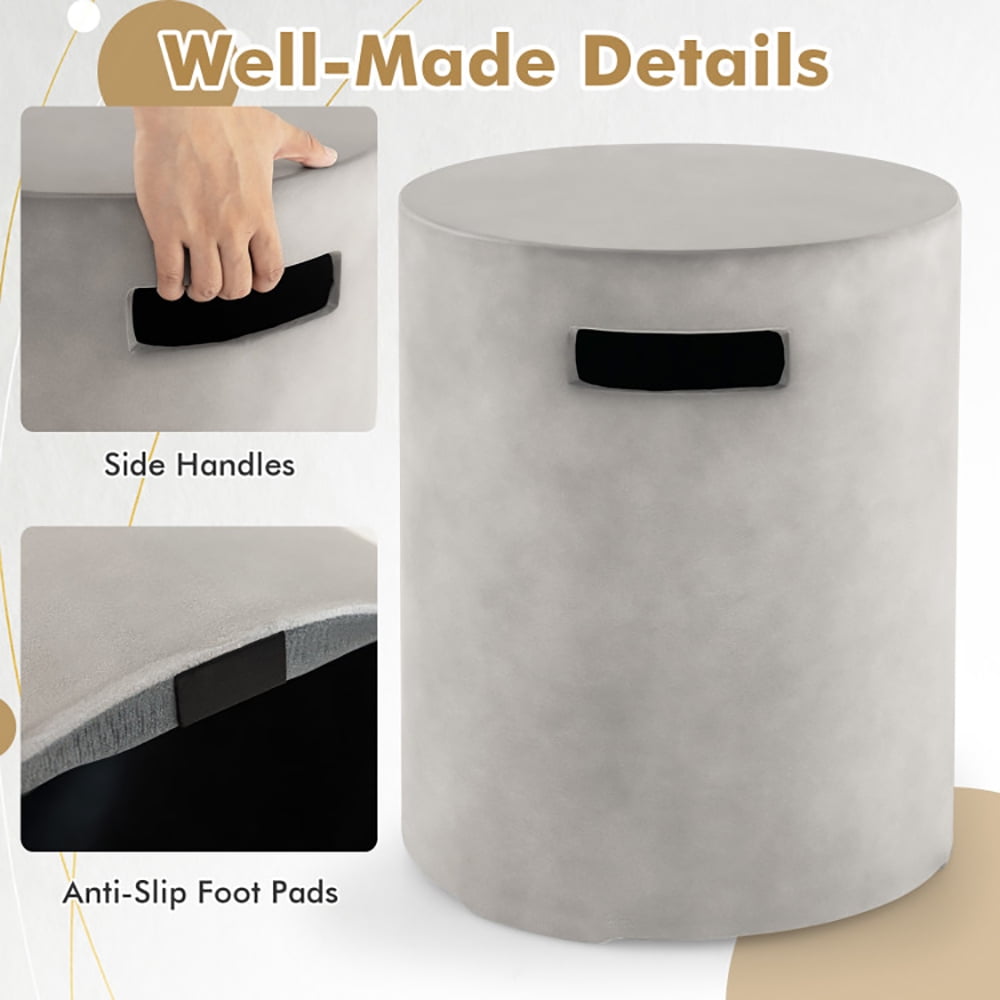Demifill Outdoor Weather Resistant Tank Hideaway Table, Multi-Functional 2-in-1 Propane Tank Holder, Fits Standard 20 LBS Propane Gas Tank for Fire Pits, Grey