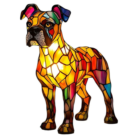 Colourful Dog Ornament for Window Hanging Decor, 2D Flat Acrylic Dog Lovers Gifts for Women Men, Suncatcher Ornaments Wall Decor