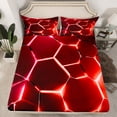 thumbnail image 2 of Erosebridal Modern Abstract Sheet Set Full, Striped Geometric Bedding Sets Full Size, Minimalst Decor, 4pcs, 2 of 7