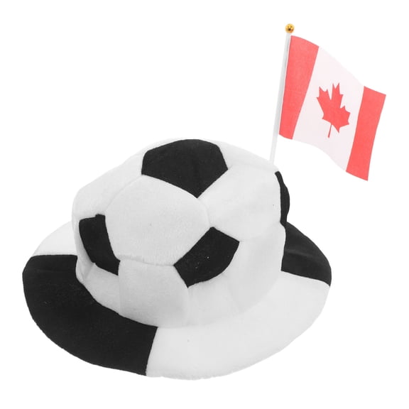 OUNONA Canada Flag Black and White Soccer Cap for Football Parties