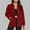 Red, variant on Amzcrzy Fleece Jacket Women Women's Solid Color Button Up Long Sleeved Double Pocket Stand-Up Collar Top Womens Fleece Jacket Winter Jackets for Women Jackets for Women Womens Long Sleeve Tops