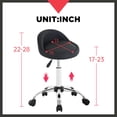 thumbnail image 2 of FDW Height Adjustable Rolling Swivel Stool Chair with Back Rest Salon Office Massage Spa Tattoo Stool(Black), 2 of 7
