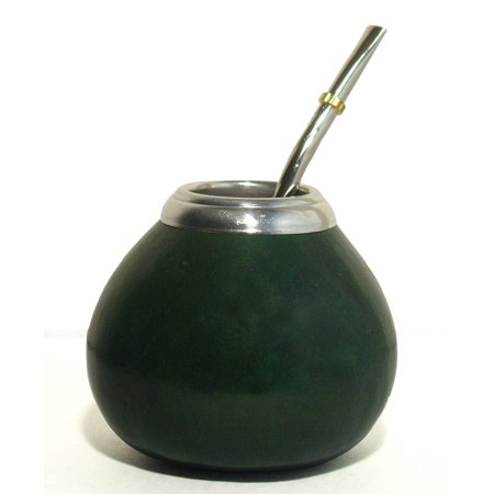 ARGENTINA MATE GOURD YERBA TEA WITH STRAW BOMBILLA DETOX LOOSE WEIGHT DRINK 0241
