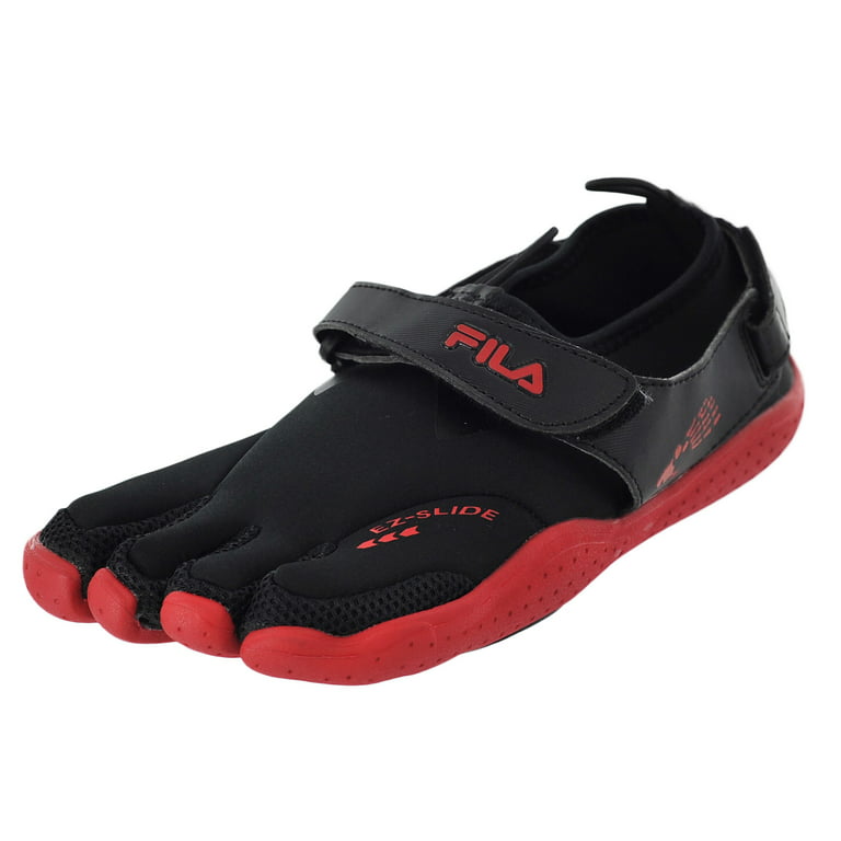 Fila Skele-Toes Ez Slide Black/Red/Castlerock Mens Sports 11M Walmart.com
