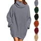 thumbnail image 4 of Vestido suéter de gran tamaño, vestido suéter de cuello alto, vestido suéter de cuello alto largo, vestido suéter de punto, diseño aerodinámico, 4 of 6
