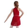thumbnail image 4 of Vestido lírico de Ballet brillante con diamantes de imitación para niñas, disfraz de patinaje artístico y gimnasia, vestido con tutú de bailarina con dobladillo Irregular, Ropa de baile, 4 of 5