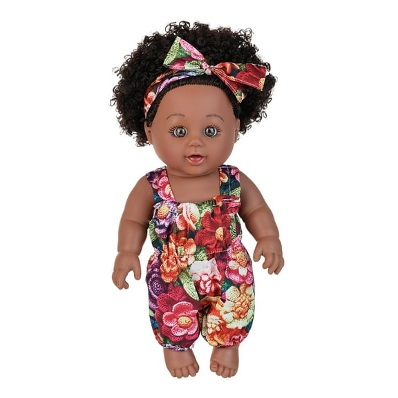Tarmeek Baby Doll Toys for Girls Age 3 4 5 6 7 Years Old,12 Inch Black African Black Baby Cute Curly Black Baby Dolls Toy Birthday Christmas Gifts for Kids Aged 2 3 4 5