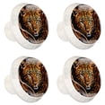 thumbnail image 2 of 4 Pcs Leopard Knobs for Kitchen Cabinet Cupboard Dresser Bookcase Drawer Pulls Handles Round Home Decor, 2 of 8