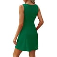 thumbnail image 4 of Women's 2025 New Summer A-Line Sleeveless Boat Neck Mini Dress Club Party Little Short Dresses, 4 of 10