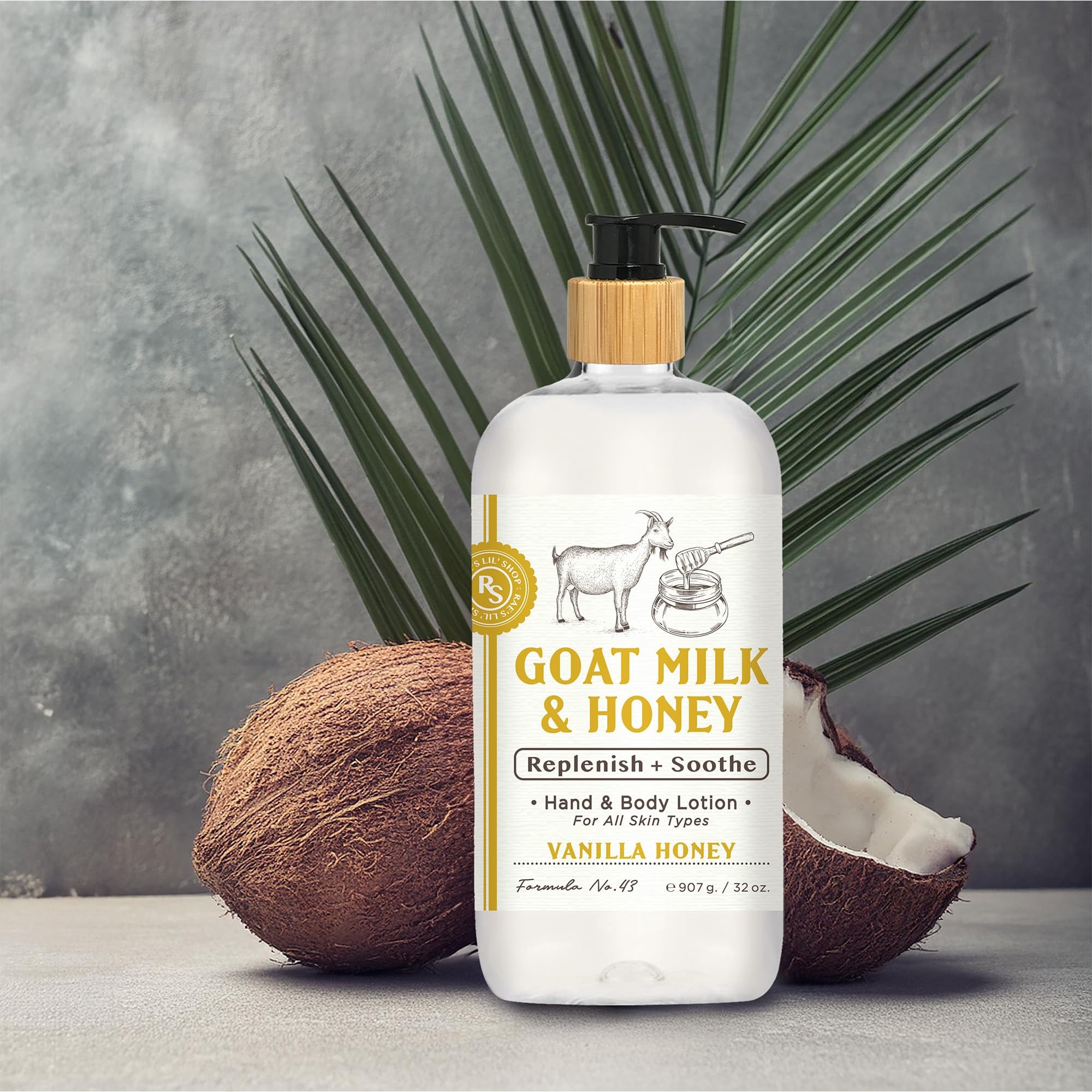 Raes Lil Shop Goats Milk Hand & Body Lotion, Coconut Almond and