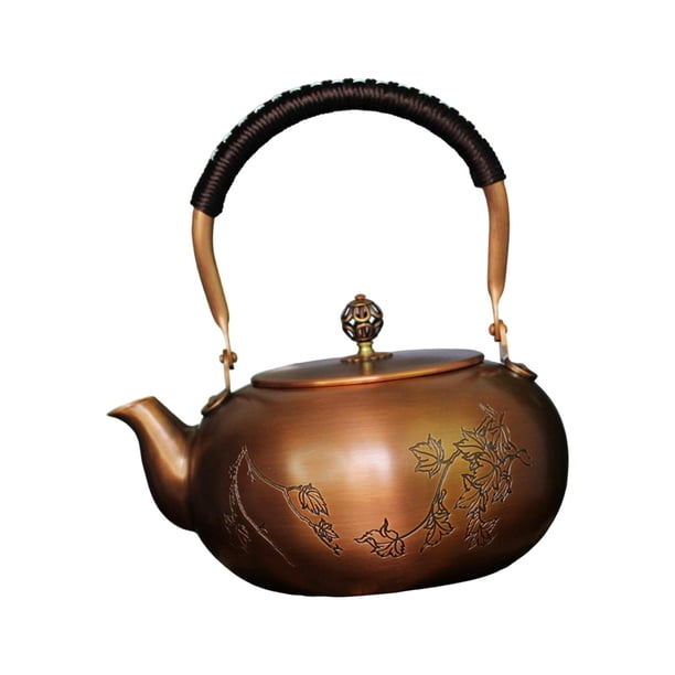 Tetera de cocina, hervidor de agua, agarre cómodo, jarra multiusos para bebidas, 1,8 l, cobre Hojas de escarcha