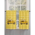 thumbnail image 5 of Farmhouse Truck Living Room Curtains 2 Panel, Country Bee Daisy Yellow Buffalo Lattices Cafe Window Treatment, Farmhouse Bedroom Bathroom Kitchen Curtains Drapes 104"x54", 5 of 6
