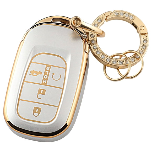 Soft TPU Key Fob Cover for Honda 2022-2025 Accord, Civic, CR-V, HR-V, Pilot 5-Button Protective Case with Key Ring, No Signal Block