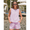 thumbnail image 5 of Women'S Summer 2 Piece Outfits Sleeveless Tank Top Matching Shorts Sets Cotton Striped Sweatsuits, 5 of 9