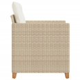 thumbnail image 3 of vidaXL Garden Chair with Cushions Beige Poly Rattan, 3 of 5