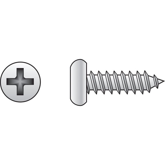 Hillman 80090 12 x 0.625 in. Philip Pan Head Zinc Plated Sheet Metal Screw