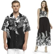 Couple Matching Hawaiian Luau Aloha Shirt Maxi Tank Dress in Indri
