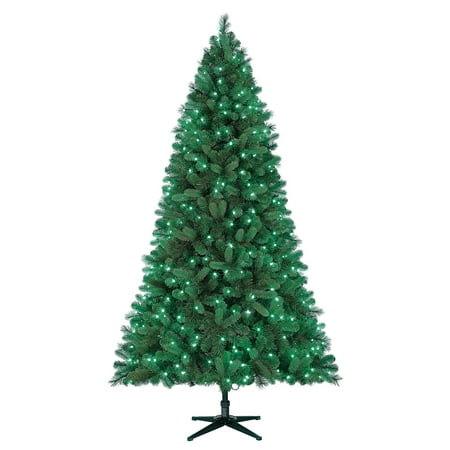 Holiday Time Prelit Spruce Christmas Tree 7.5 ft, Green
