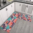 thumbnail image 2 of Pioneer Flower Floral Print Pattern Kitchen Rugs Sets Of 2, Anti Fatigue Non Slip Washable Floor Mats for Kitchen Sink Laundry, 17X30 Inch + 17X47 Inch, 2 of 6