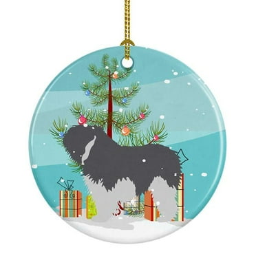 Carolines Treasures BB2950CO1 Polish Lowland Sheepdog Dog Merry Christmas Tree Ceramic Ornament