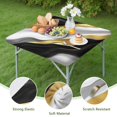 thumbnail image 4 of Black Marble Gold Line Pattern Square Fitted Tablecloth with Elastic Edge,Square Table Cover,Washable Elastic Table Cover for Home Kitchen Party Decor 34"x34", 4 of 6