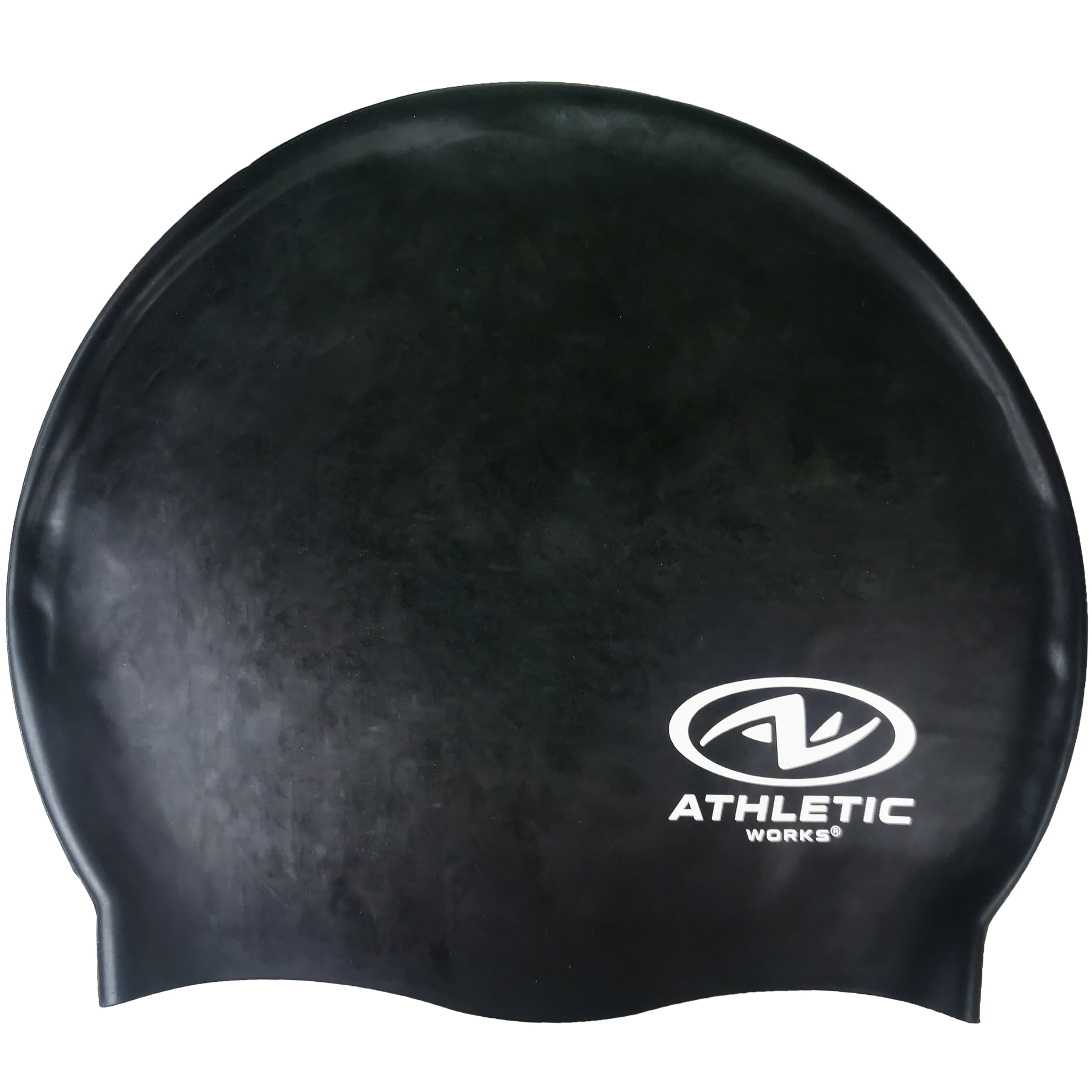 Athletic Works Adult Size Black Silicone Swim Cap