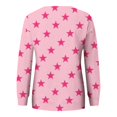 thumbnail image 5 of miqiqism Women Star Printed Sweatshirt Juniors Trendy Crew Neck Long Sleeve Shirt Teen Girls Casual Pullover Top Fall Y2K Tunic Clothes with Pockets,Pink,X-Large, 5 of 6