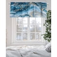 thumbnail image 5 of Curtain Valance for Windows,Retro Abstract Blue Marble Stone Kitchen Valances Rod Pocket Short Curtains,Modern Liquid Texture Window Treatment Panel for Bedroom Bathroom 60x18in, 5 of 9