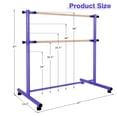 thumbnail image 2 of Gymax Barre de Danse Portable 4 Pieds Autoportante Double avec 5 Hauteurs Réglables Violet, 2 of 9