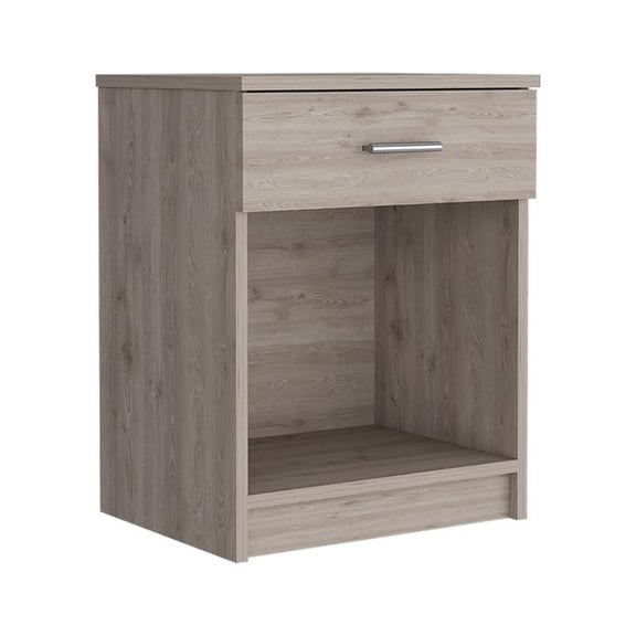 22 in. One Drawer Faux Wood Nightstand, Gray