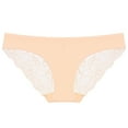 thumbnail image 2 of YWDJ Cheeky Underwear for Women 1 Pack Breathable Lace Lightweight No Show 1PC Sexy Ladies Low-Rise Transparent Lace Panties Breathable Quality Underpants Beige L, 2 of 8
