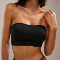 thumbnail image 4 of Ohufall Women's Bras Solid Color Strapless Front Closure Push Up Bandeau Bra with Seamless Wireless Fit Everyday Underwear,30A-42F, 4 of 6