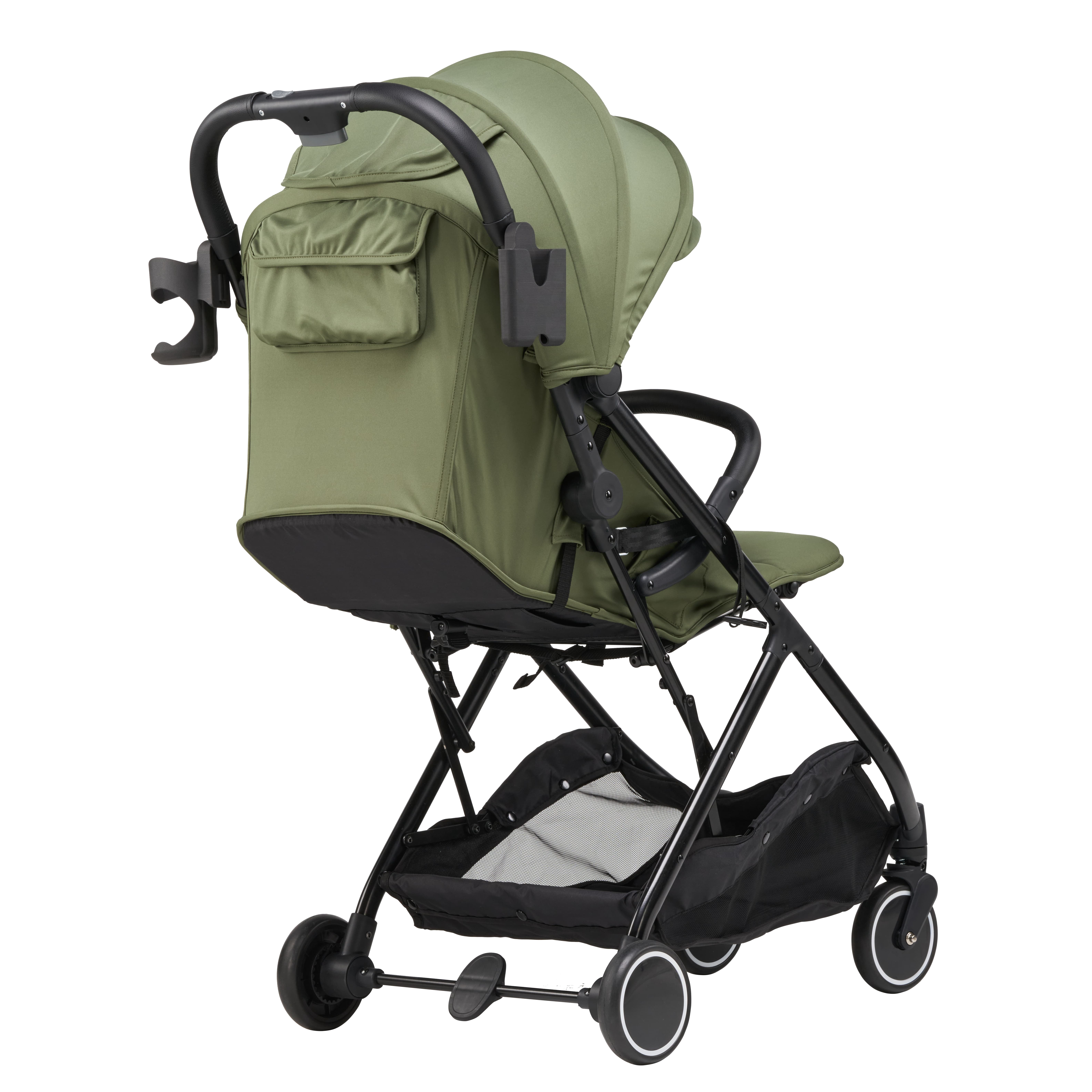 Parent's Choice Quick Fold Baby Stroller with Full-reclining Backrest, Compact and Lightweight Design for travel convenience, Olive Green