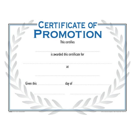 Hammond & Stephens Raised Print Certificate of Promotion Recognition Award, 11 x 8-1/2 inches, Pack of 25