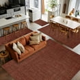thumbnail image 5 of Dark Brown 4x6 Area Rugs, Farmhouse Burlap Solid Brown Color Modern Linen Texture Non-Skid Rubber Backing Large Rectangle Rugs - Living Room Bedroom Home Office, Indoor Floor Mat Carpets Washable Rug, 5 of 9