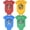 Red / yellow/ blue / green, variant on Harry Potter Newborn Baby Boys 4 Pack Bodysuits Newborn to Infant