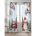 thumbnail image 2 of Winter Christmas Sheer Curtains 108 Inch Long 2 Panels, Snowman Truck Berry Cardinal Bird Blue Light Filtering Rod Pocket Semi Sheer Curtains, Sheer Voile Drapes for Living Room Bedroom, 52"x108", 2 of 5