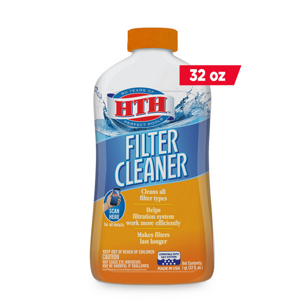 HTH Pool Filter Cleaner to Clean Cartridge, Sand, or DE Filters, and